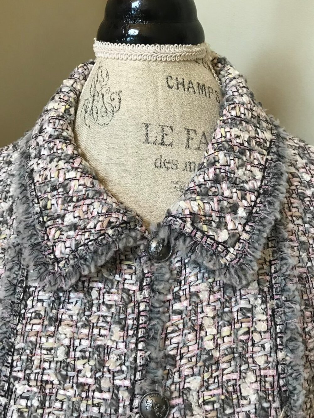 Chanel Lesage Tweed Blazer Jacket Womens 40 US 6 Pink Gray Vintage 2004 Runway - Picture 4 of 14